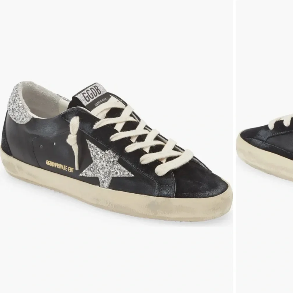 Golden Goose Black and Silver Sneakers - Picture 1 of 13